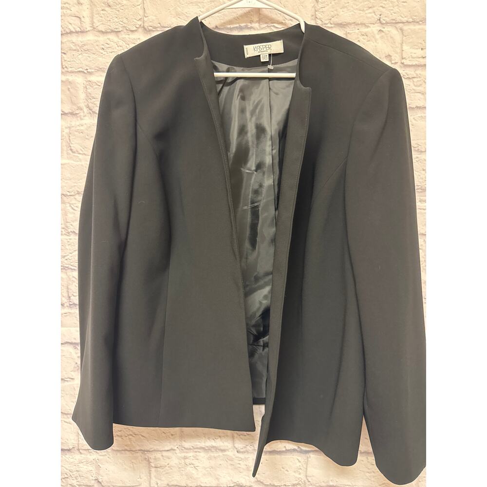 Kasper Separates Black Open Front Fully Lined Car… - image 1